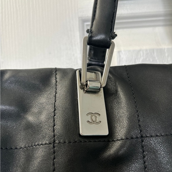 Chanel Square Leather Stitch Boston Bag Bag & COA - Picture 2 of 9